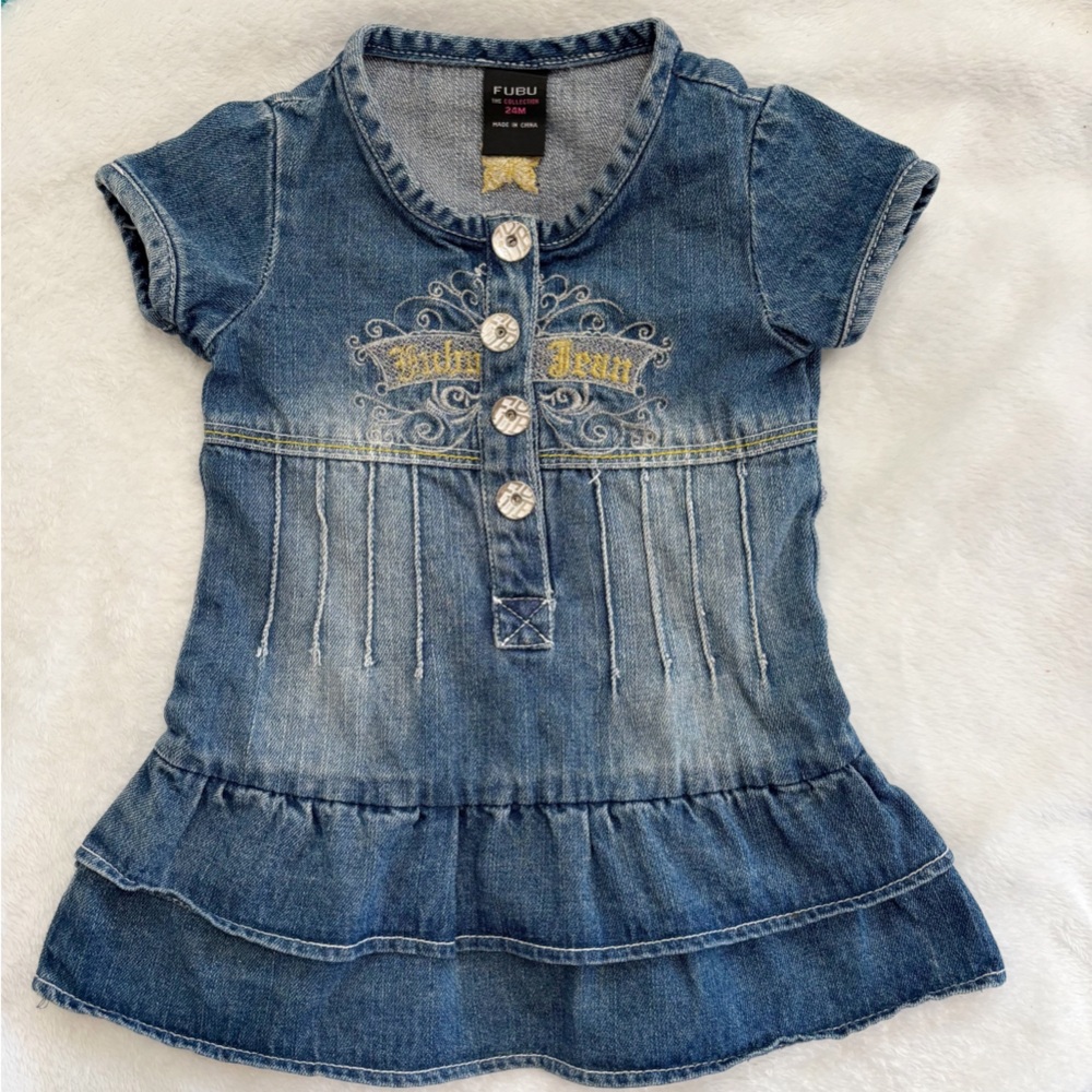FUBU Baby Girl Denim Dress - Size 24M